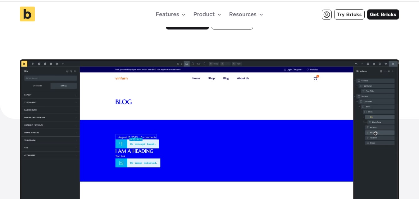 bricks page builder